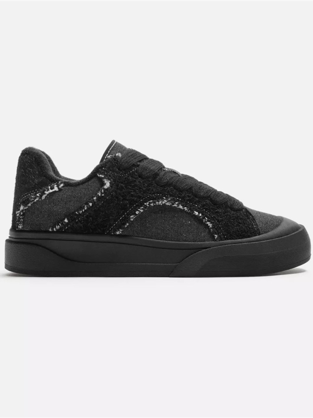 ZARA Black Denim Skate Sneakers